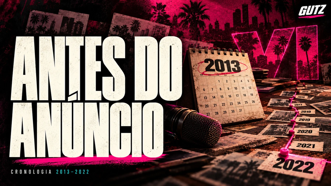 Ilustração editorial GUTZ sobre Cronologia 2013–2022, com o título da capa em destaque.