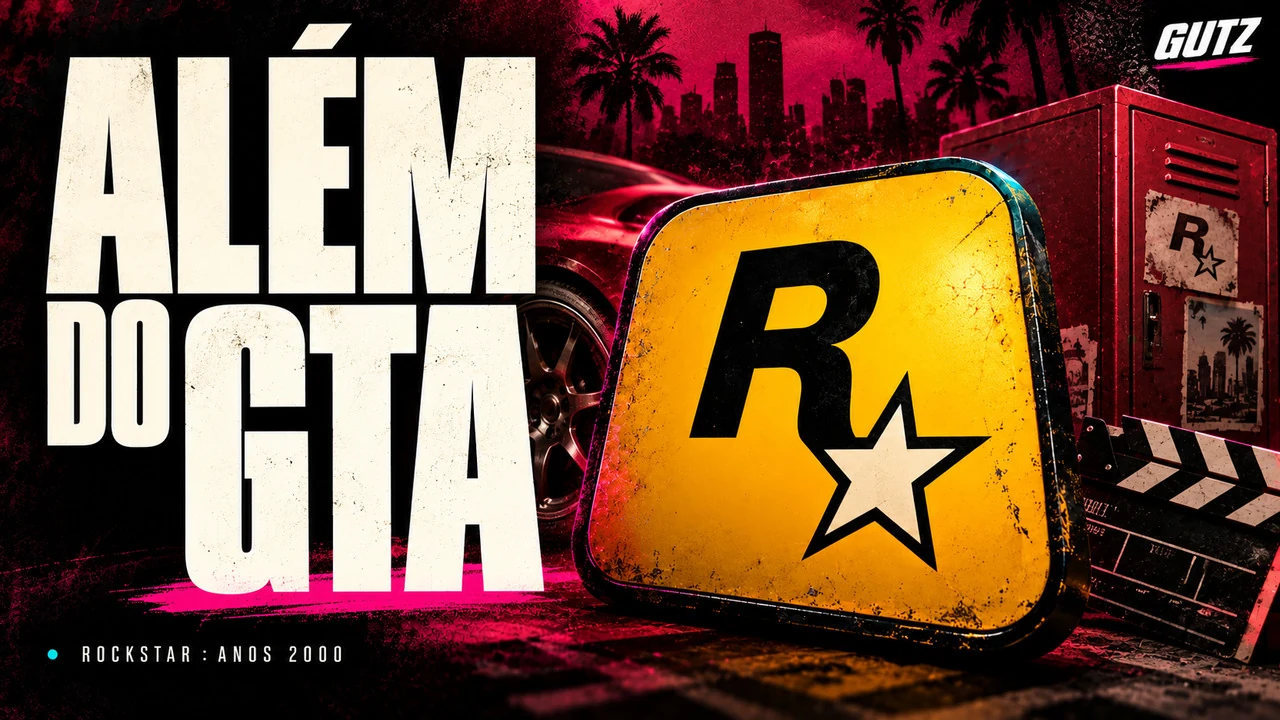 Ilustração editorial GUTZ sobre Rockstar: anos 2000, com o título da capa em destaque.
