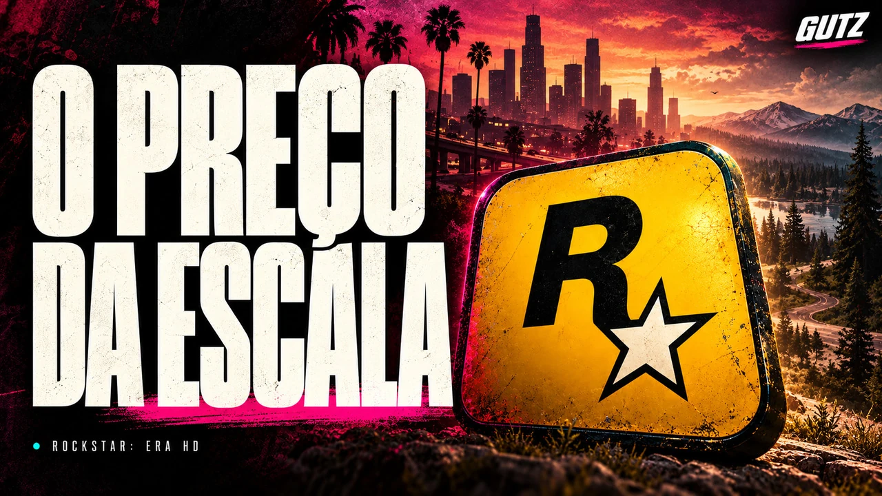 Ilustração editorial GUTZ sobre Rockstar: era HD, com o título da capa em destaque.