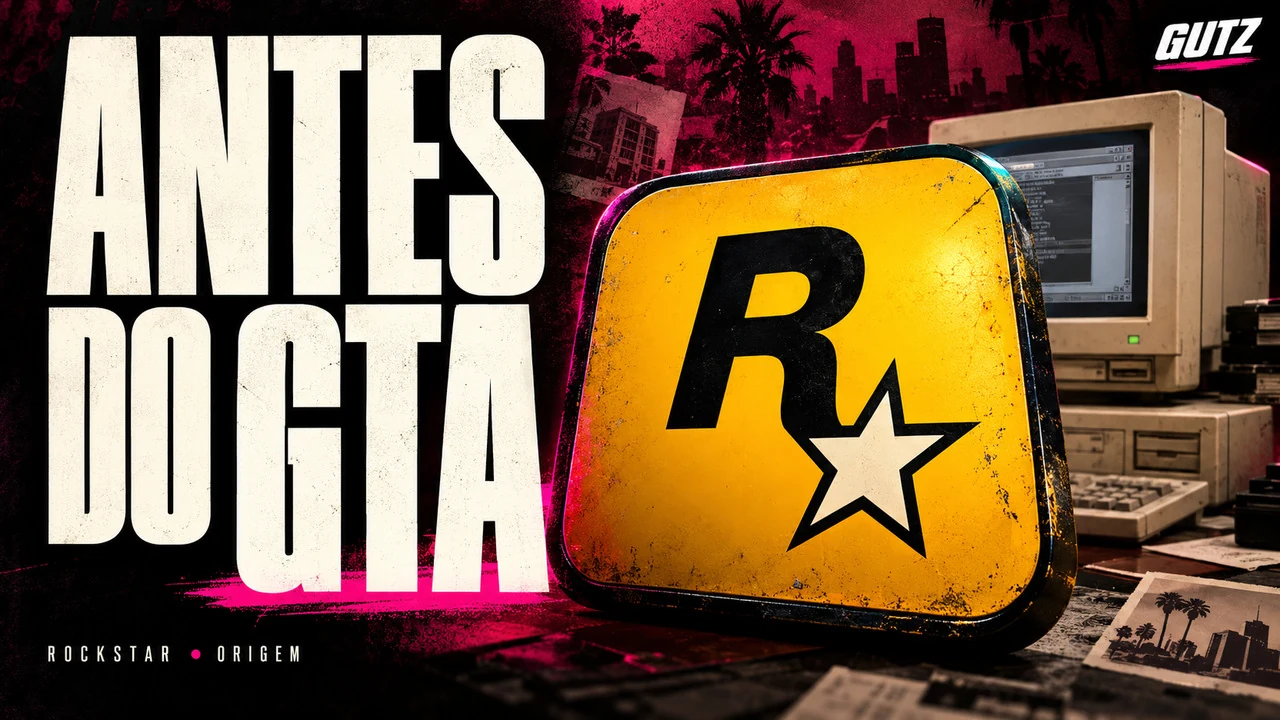 Ilustração editorial GUTZ sobre Rockstar: origem, com o título da capa em destaque.