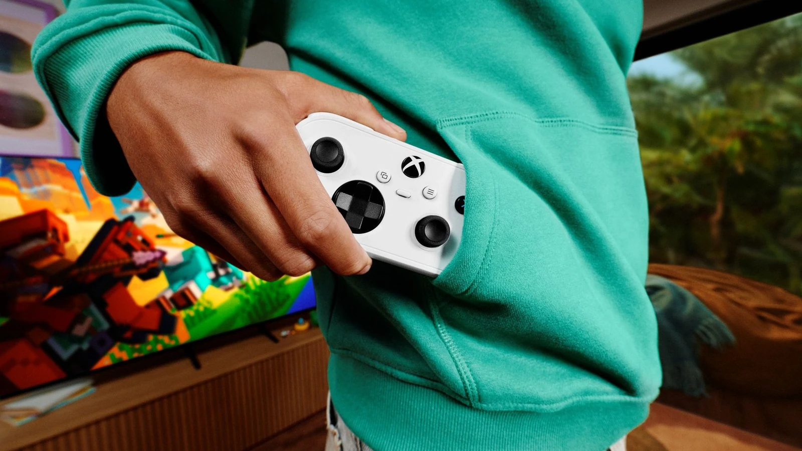 Imagem oficial do Xbox Nano Controller, controle compacto da Microsoft