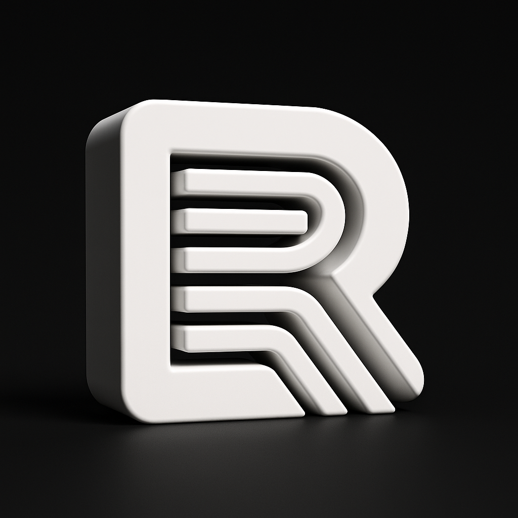 Logos em relevo — imagem de referência publicada no site Rodrigues 3D Studio